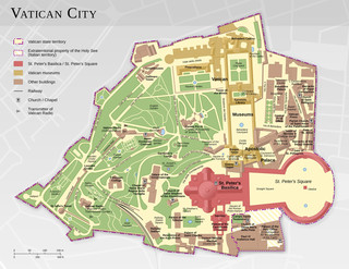 Karte und stadtplan die vatikanstadt