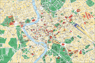 Karte die attraktionen, sehenswürdigkeiten und museen von Rom